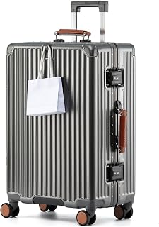 Yuweijie New Sensation! Modern! Suitcase Carry Case, Hand Luggage, Large, Lightweight Aluminum Frame, Carry-on Bag, Silent, Double Casters, TSA Lock, Retro, Stylish Handle, Fatigue-Resistant Design