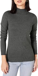 Amazon Essentials Women's Lightweight Mock Neck Pullover Sweater, Regular Fit (Available in Plus Size)