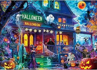 HUADADA Halloween Jigsaw Puzzles for Adults 1000, 1000 Piece Jigsaw Puzzles for Adults-Halloween Villa