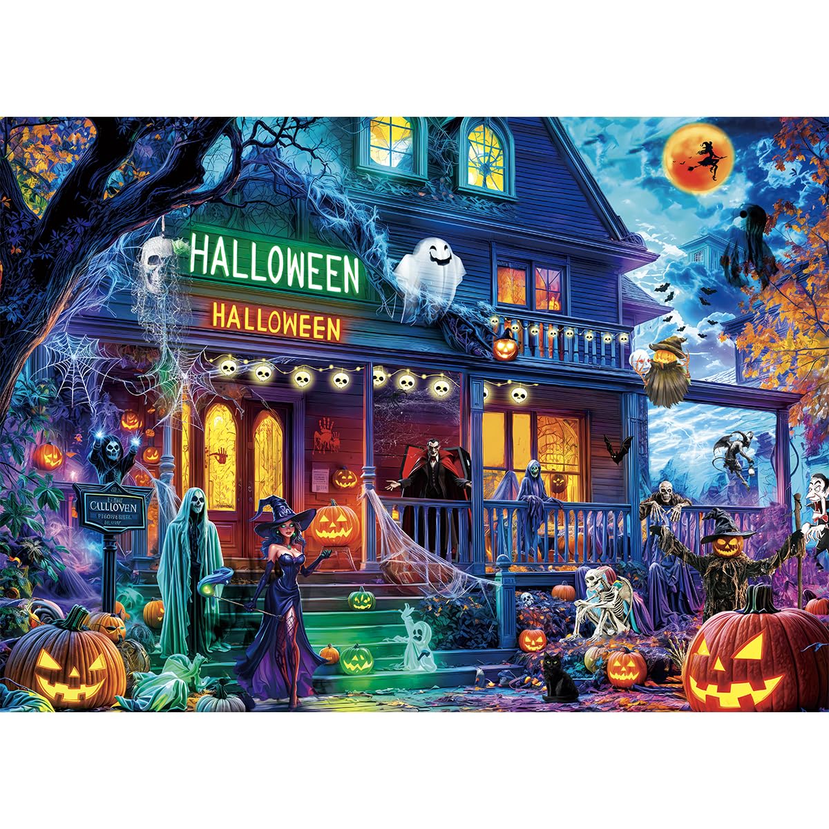 HUADADA Halloween Jigsaw Puzzles for Adults 1000, 1000 Piece Jigsaw Puzzles for 