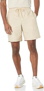 Amazon Essentials 8" Loose Fit Cotton Shorts with Elastic Waist and Drawstrings Men