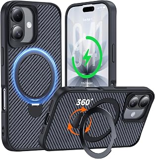 Designed for iPhone 17 Case with Stand, Black