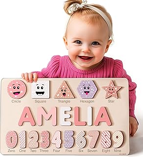 Wood Name Puzzle, Kid Gifts, Toddler Name Puzzle, Baby Name Puzzle, Baby Gifts, Baby Boy Gift, Baby Girl Gift, Toddler Toys, 1st Birthday, Toddler Toy, Baby Toy, Montessori, Custom Puzzle