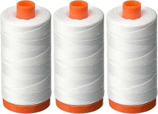 3-PACK - Aurifil 50WT - White, Solid - Mako Cotton Thread - 1422Yds EACH