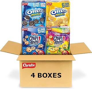 Oreo & Chips Ahoy! Mini Cookies Variety Pack, 600g | 24 Snack Packs (individually wrapped), School Snacks, Chocolate Chip, Sandwich Cookies, Variety Pack, Lunchbox Sweet Treat