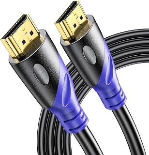 Rommisie 8K HDMI 2.1 Cable 2M, 8K@60Hz 4K@120Hz HD Cable High-Speed Lead 48Gbps，Supports eARC HDR10 HDCP 2.2/2.3, Compatible with all HDMI devices PC/TV/HDTV/Blu-ray