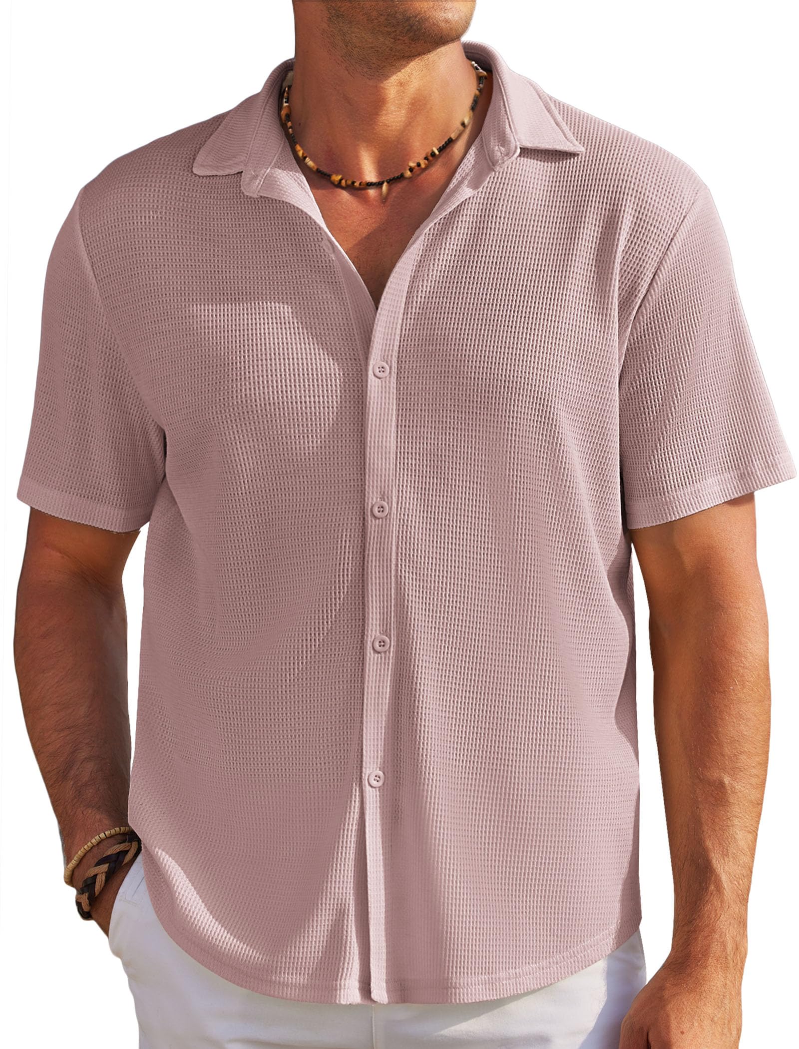 Coofandy Men's Casual Summer Short Sleeve Button Down Shirt