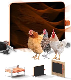Smart Chicken Coop Heater, 200W Radiant Heat Panel with Temperature Sensor | One Heater for Chicks & Adult Chickens, 70-190℉ Adjustable Range, Flat, Standing and Wall-Mount Modes for Every Growth Stage