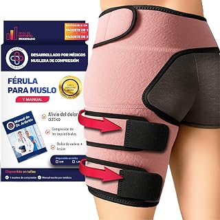 Musleras Compresión Mujer Desarrolladas por Médicos - Alivio del Dolor de Ciática y Síndrome Piriforme - Soporte para Muslo e Isquiotibiales - Unisex (Talla L/XL, Rosa)