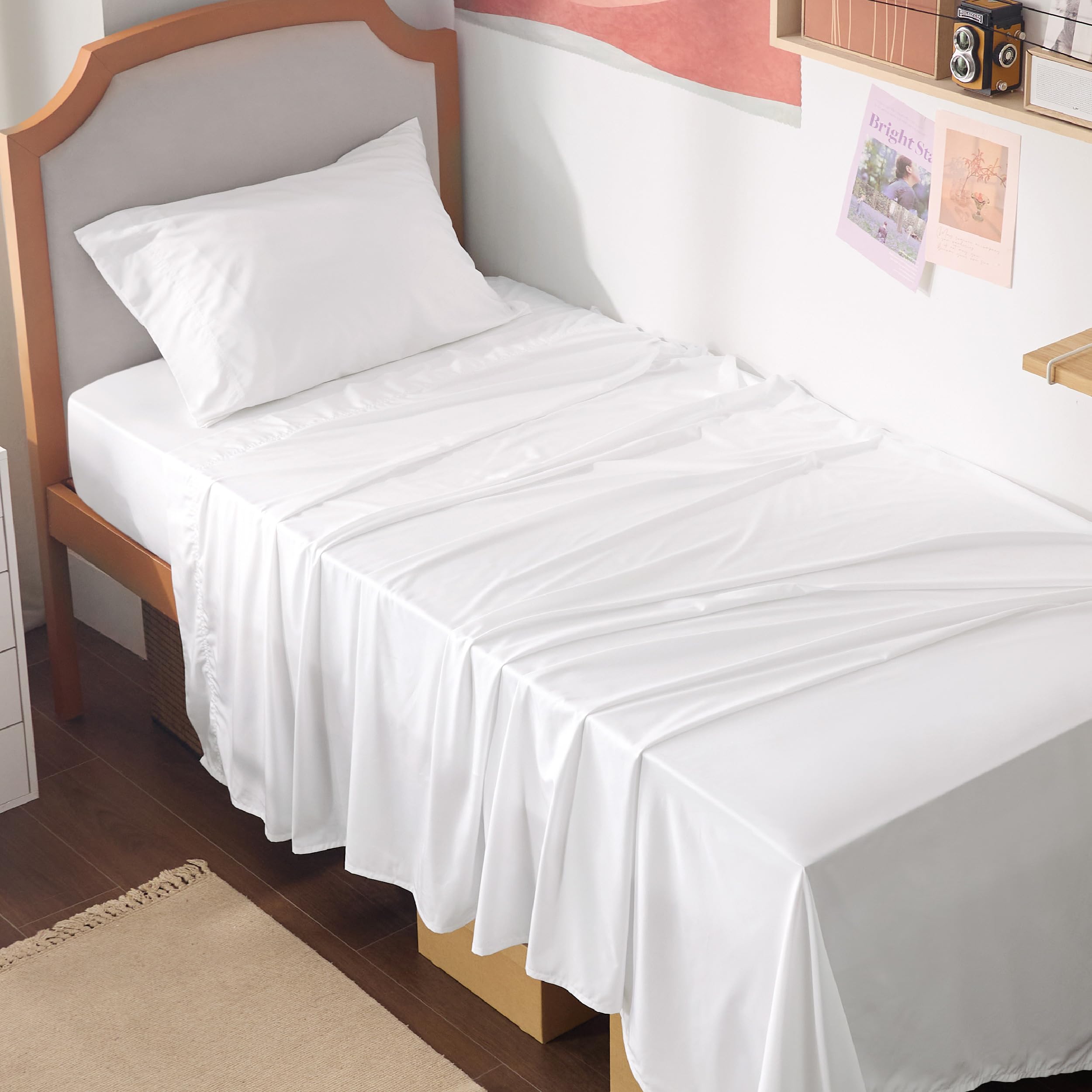 Bedsure PureWoven 100% Rayon Derived from Bamboo, Twin XL Sheets, 3 Pieces