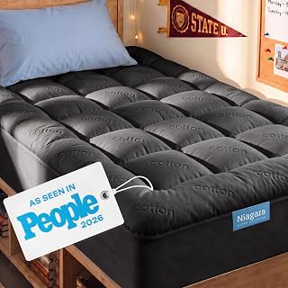 Niagara Sleep Solution Cloud-Like - Coprimaterasso antiscivolo per letto singolo, XL, 100% cotone, per alleviare il dolore alla schiena, extra grip, traspirante e naturalmente rinfrescante per chi