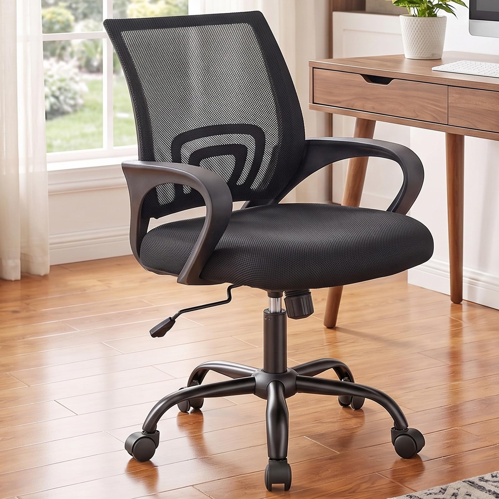 DUMOS Ergonomic Office Chair, Executive Desk Chair with Lumbar Support | Fixed A