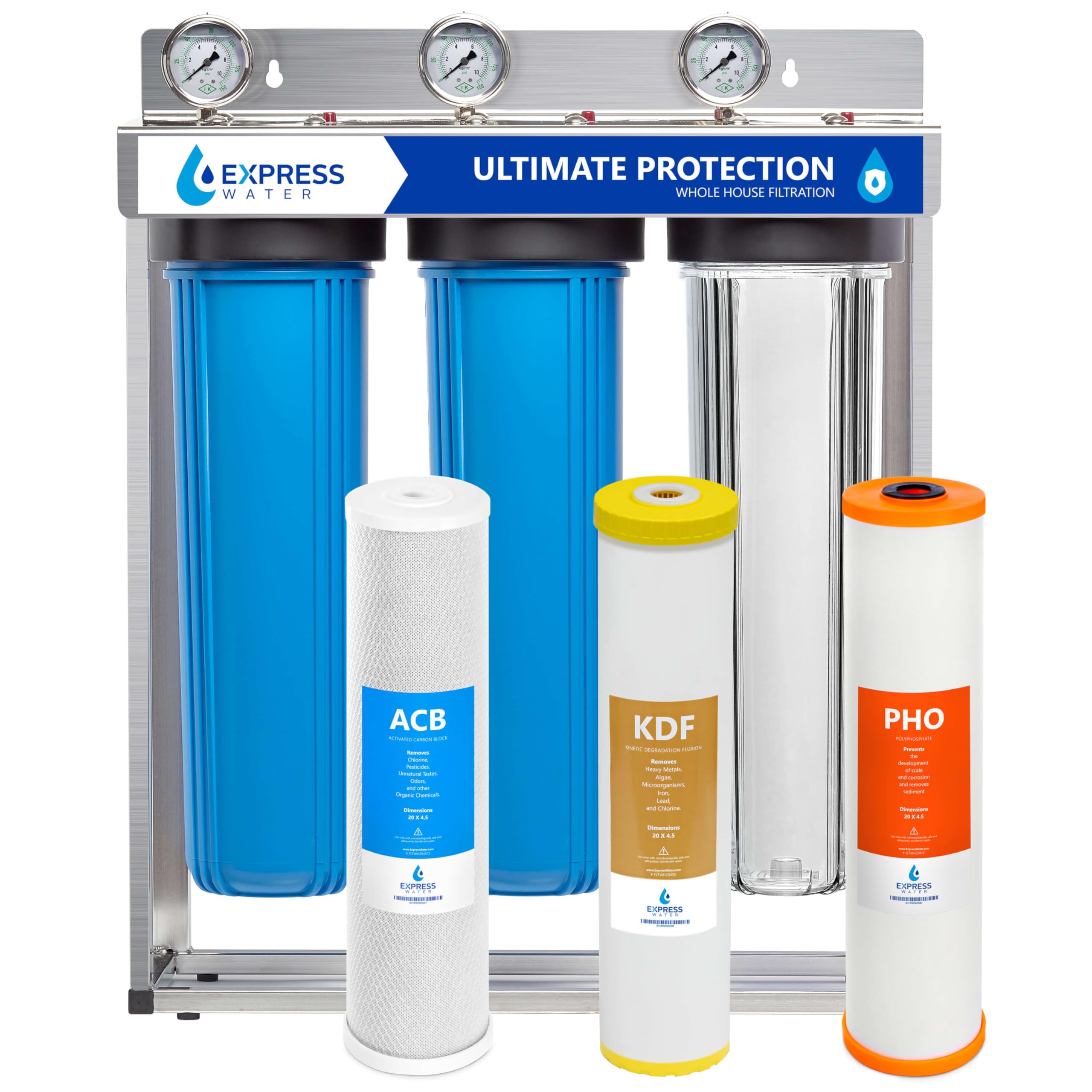 Express Water Whole House Water Filter System, Ultimate Protection, 3-Stage | Re