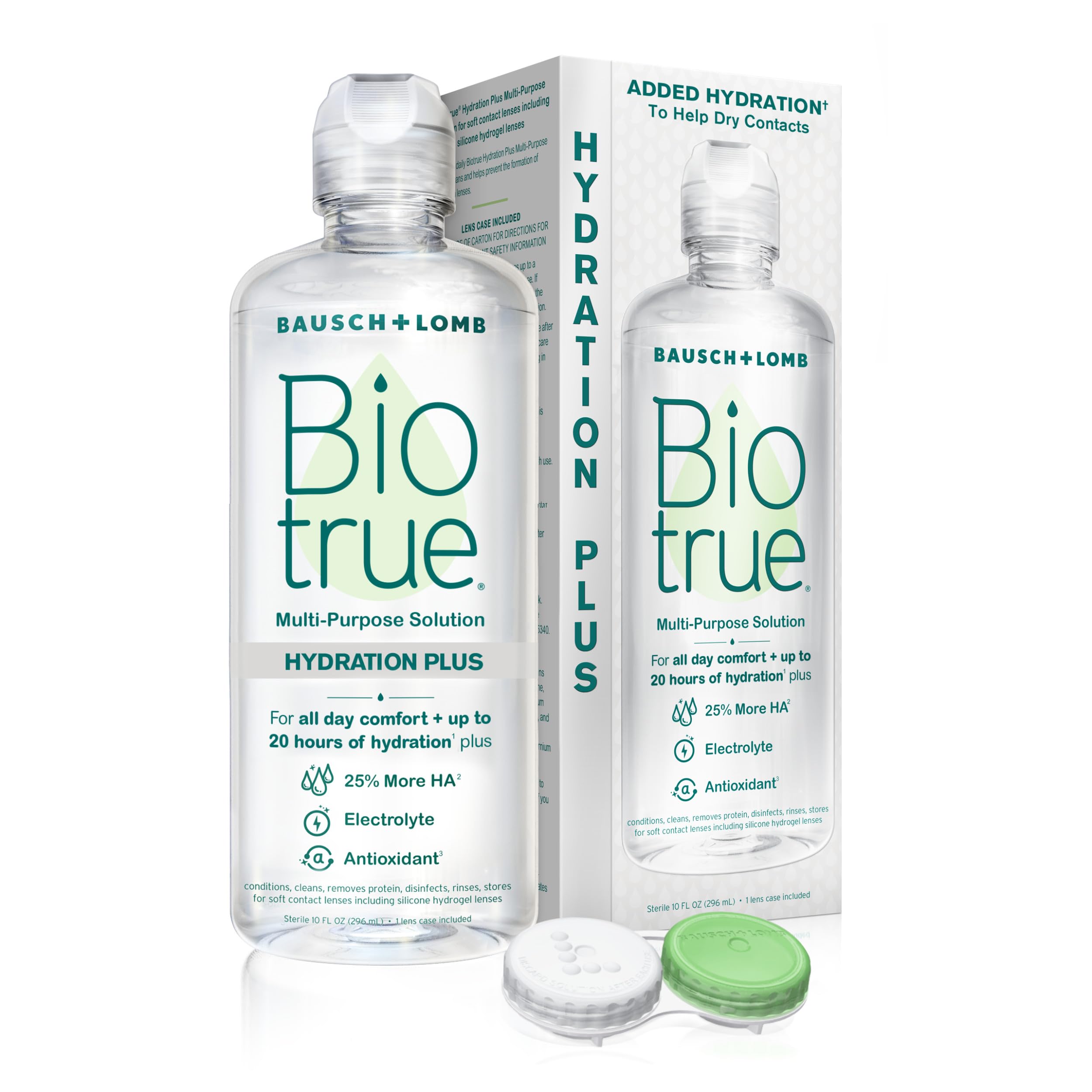 BioTrue Hydration Plus Multi-Purpose Contact Lens Solution & Case, 10 oz | Hyalu