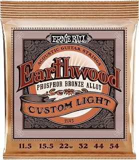 Ernie Ball Earthwood Custom Light Phosphor Bronze Acoustic Guitar Strings - 11.5-54 Gauge