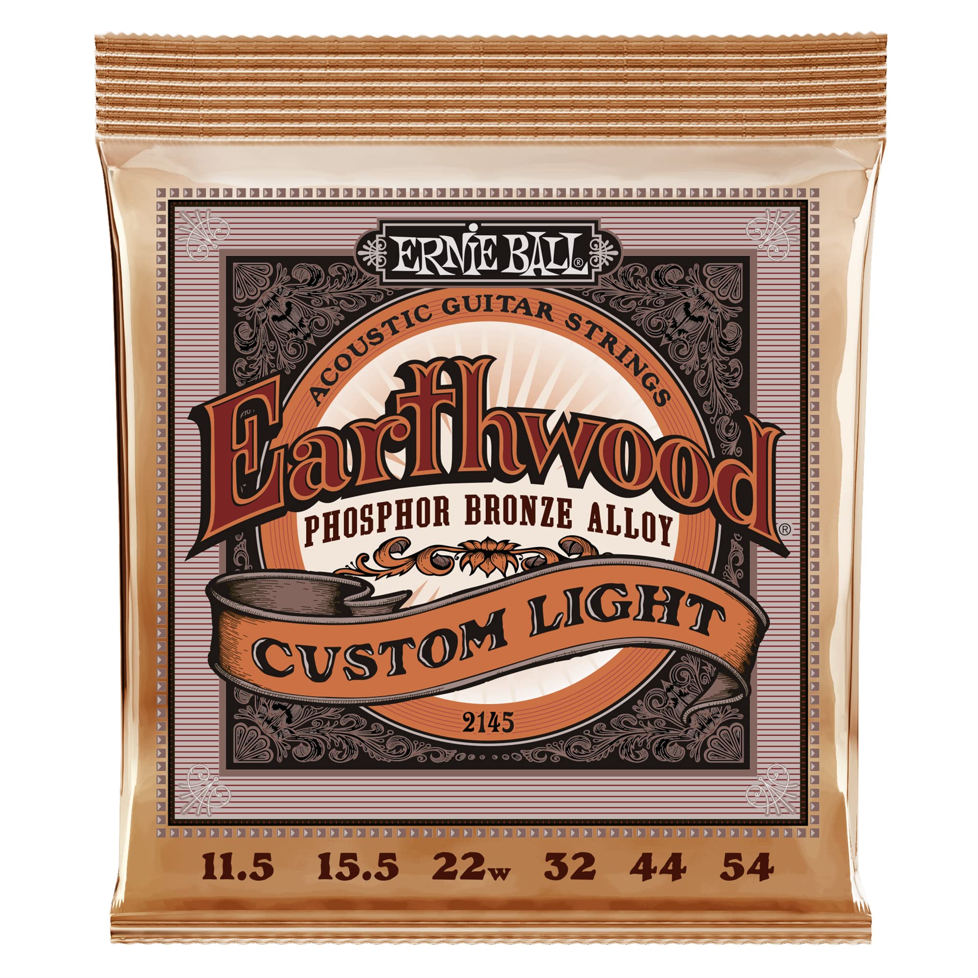 Ernie Ball Earthwood Custom Light Phosphor Bronze Acoustic Guitar Strings - 11.5