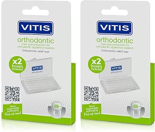 Vitis Orthodontic Wax Strips, 2 Pack, Braces Wax for Irritation Relief | For Gum Protection & Comfort, Covers Sharp Brackets & Wires, Easy-to-Use Orthodontic Wax