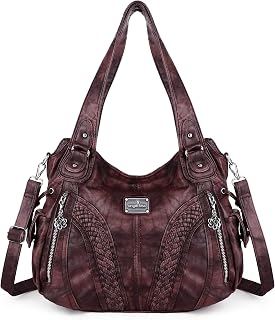 Purses and Handbags Women Fashion Tote Bag Shoulder Bags Top Handle Satchel Purses Washed Synthetic Leather Handbag