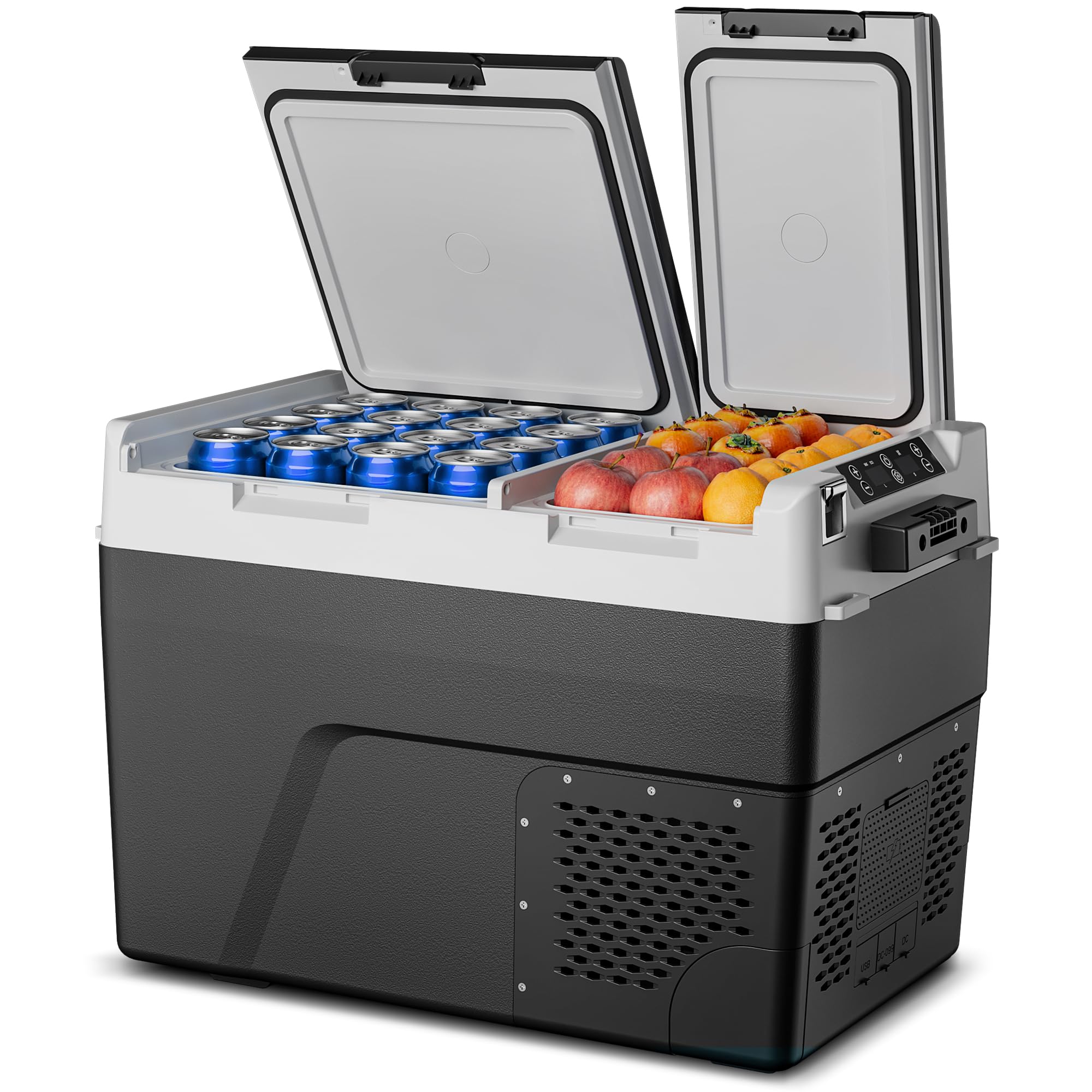 Feelfunn 12 Volt Refrigerator Car Fridge 61QT Dual Zone Electric Cooler | -4℉~68