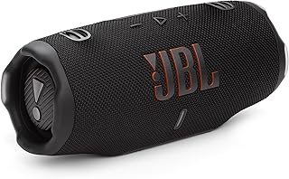 JBL Charge 6 - Portable Waterproof & Drop-Proof Bluetooth Speaker, Bold Pro Sound with AI Sound Boost, 28Hrs of Playtime, Built-in powerbank & Comes with a Sturdy/Removable Carrying Strap (Black)