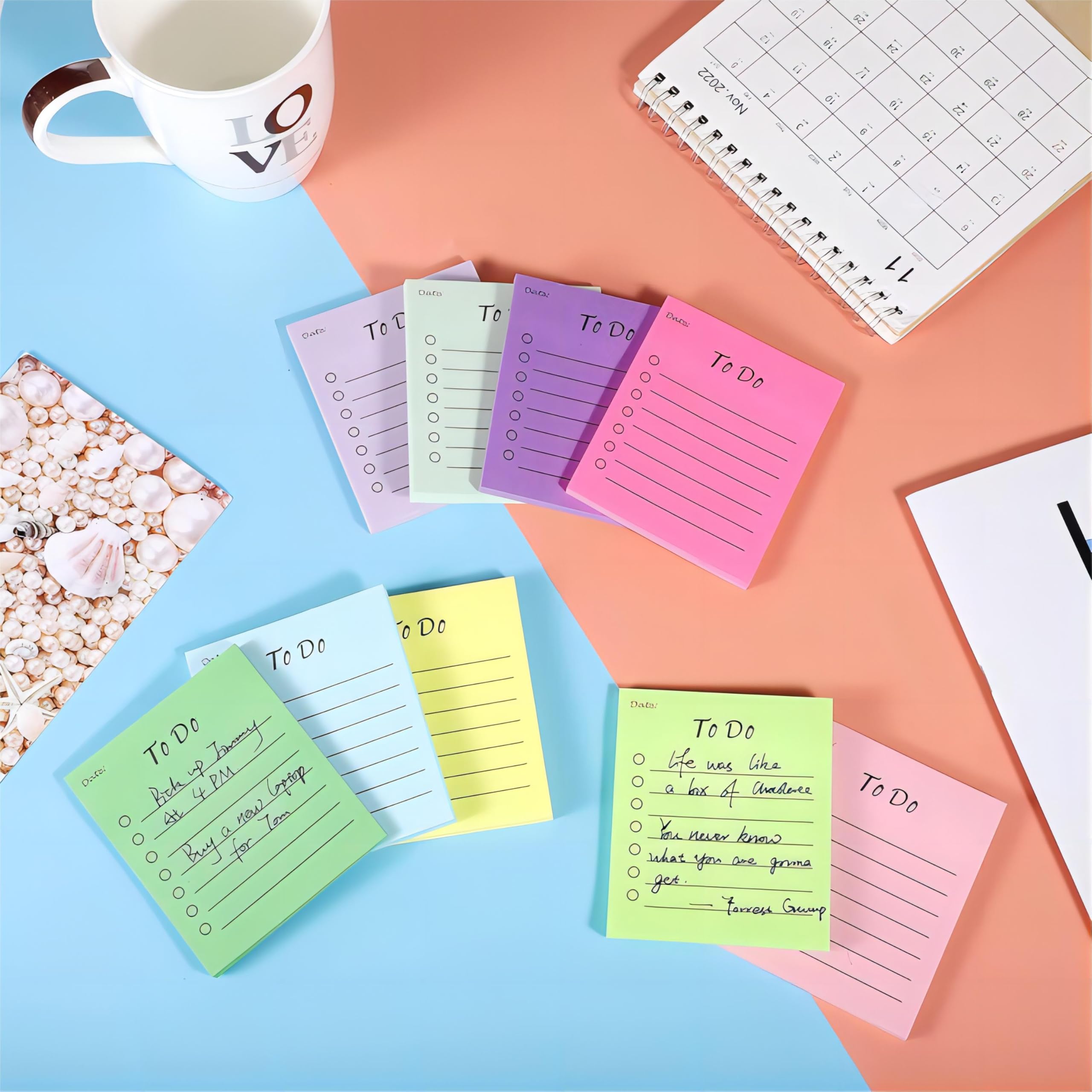Sticky Notes, 50 Pcs, 3 x 3.15 Inches, Colorful Self Stick Notepads, Perfect for