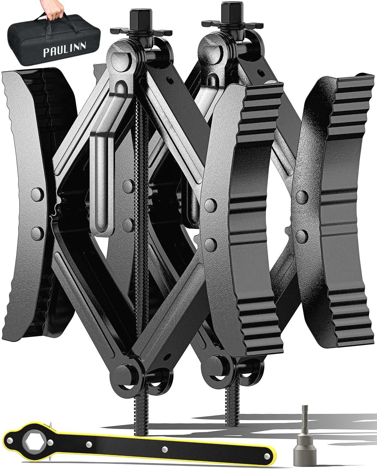 PAULINN Camper RV Wheel Chock Stabilizer 2 Sets for Travel Trailers Heavy Duty X