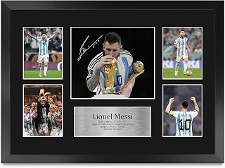 HWC Trading Lionel Messi Argentina 16 x 12 inch (A3) Printed Gifts Signed Autograph Picture for Football Fans and Supporters - 16" x 12" Framed
