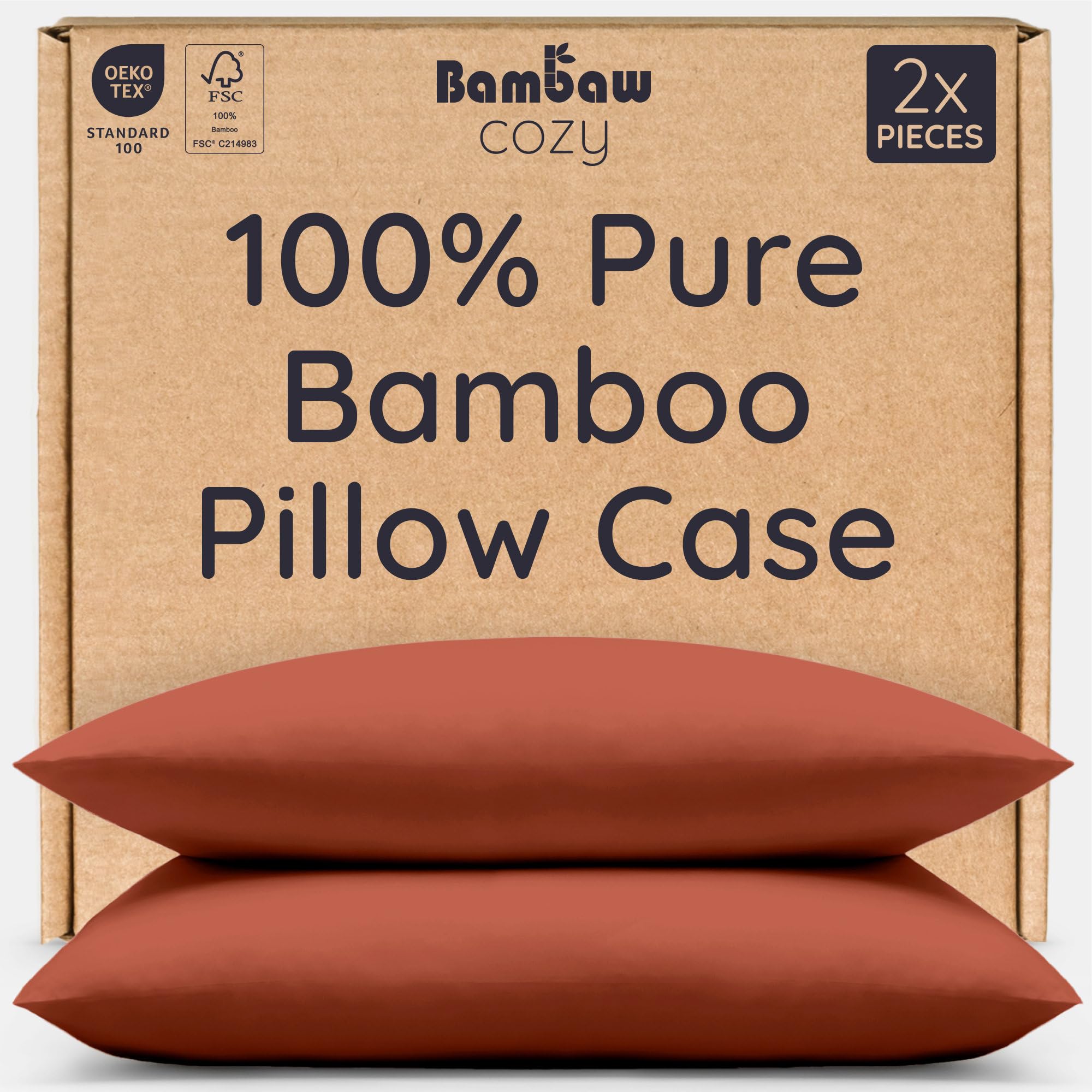 Bambaw Bamboo Pillowcase 50x75 cm, 2 Pack, Temperature Balancing Pillowcases, Hy