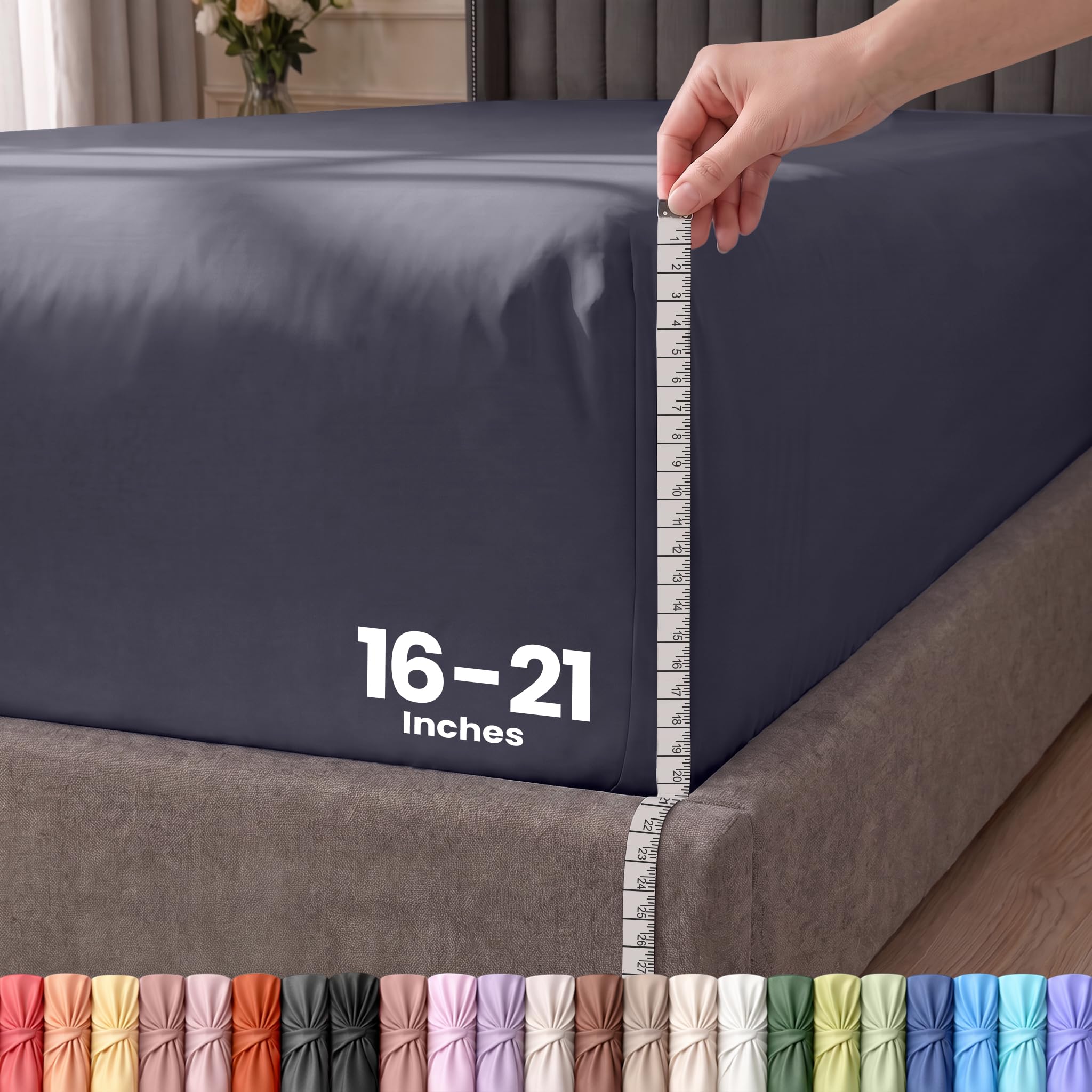 Utopia Bedding Fitted Sheet, 53 cm Extra Deep Pockets, Soft Microfiber, Non Shri