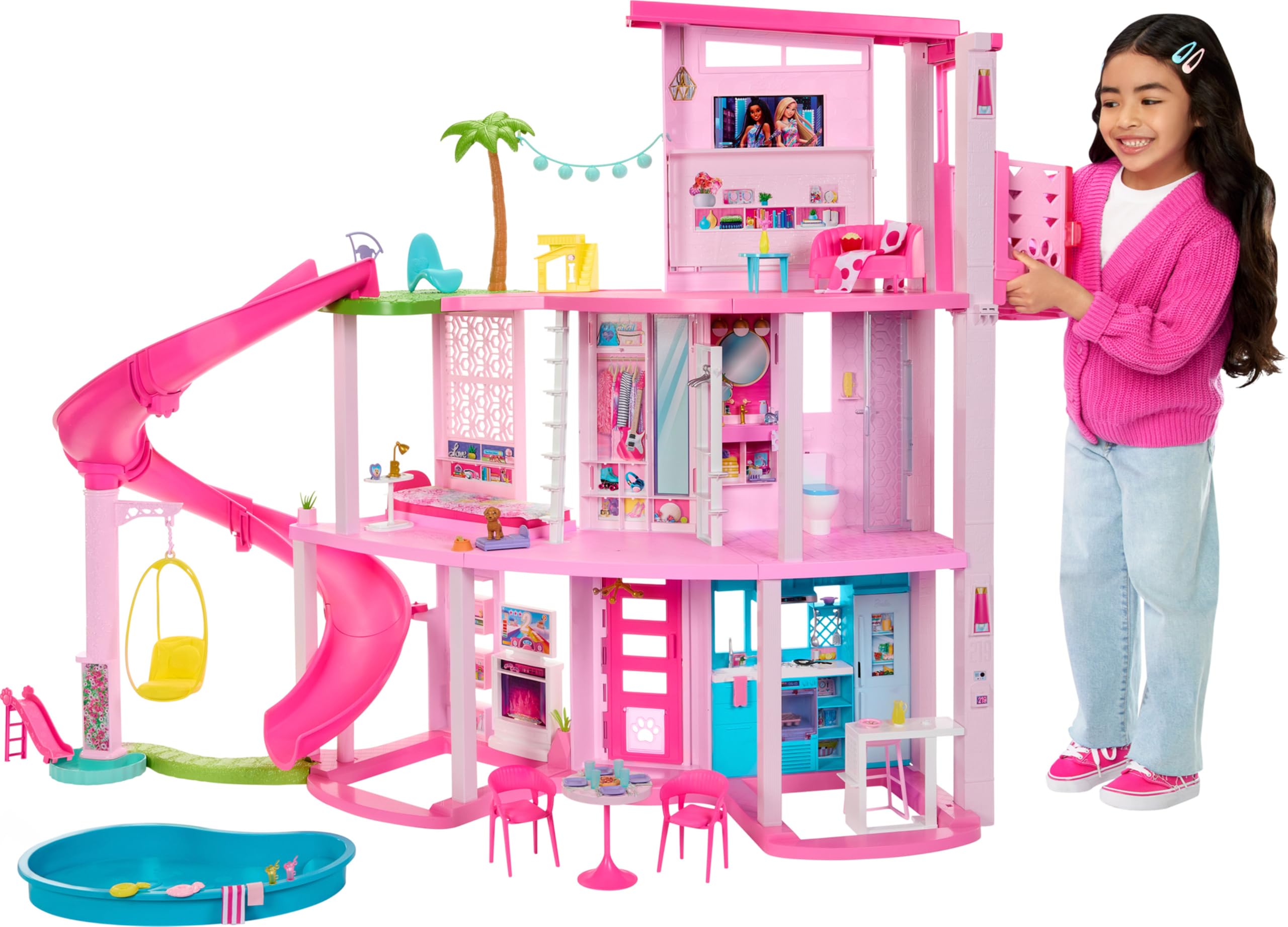 Barbie Dreamhouse Dollhouse Playset and Themed Accessories | Pet Elevator, 3 Sto