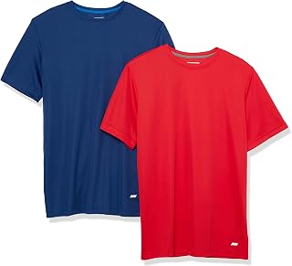 Amazon Essentials Men's Technical Moisture Wicking Athletic Running and Gym T-Shirt (Available in Plus Sizes), 2-Pack