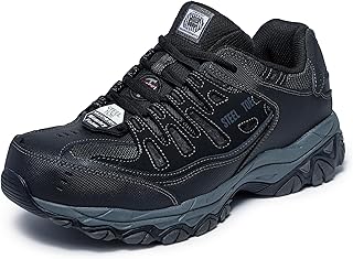 Skechers Men's Cankton Steel Toe Lace Up | Walking, Slip-ins, Max Cushioning, Glide-Step, Air-Cooled Goga Mat, Machine Washable