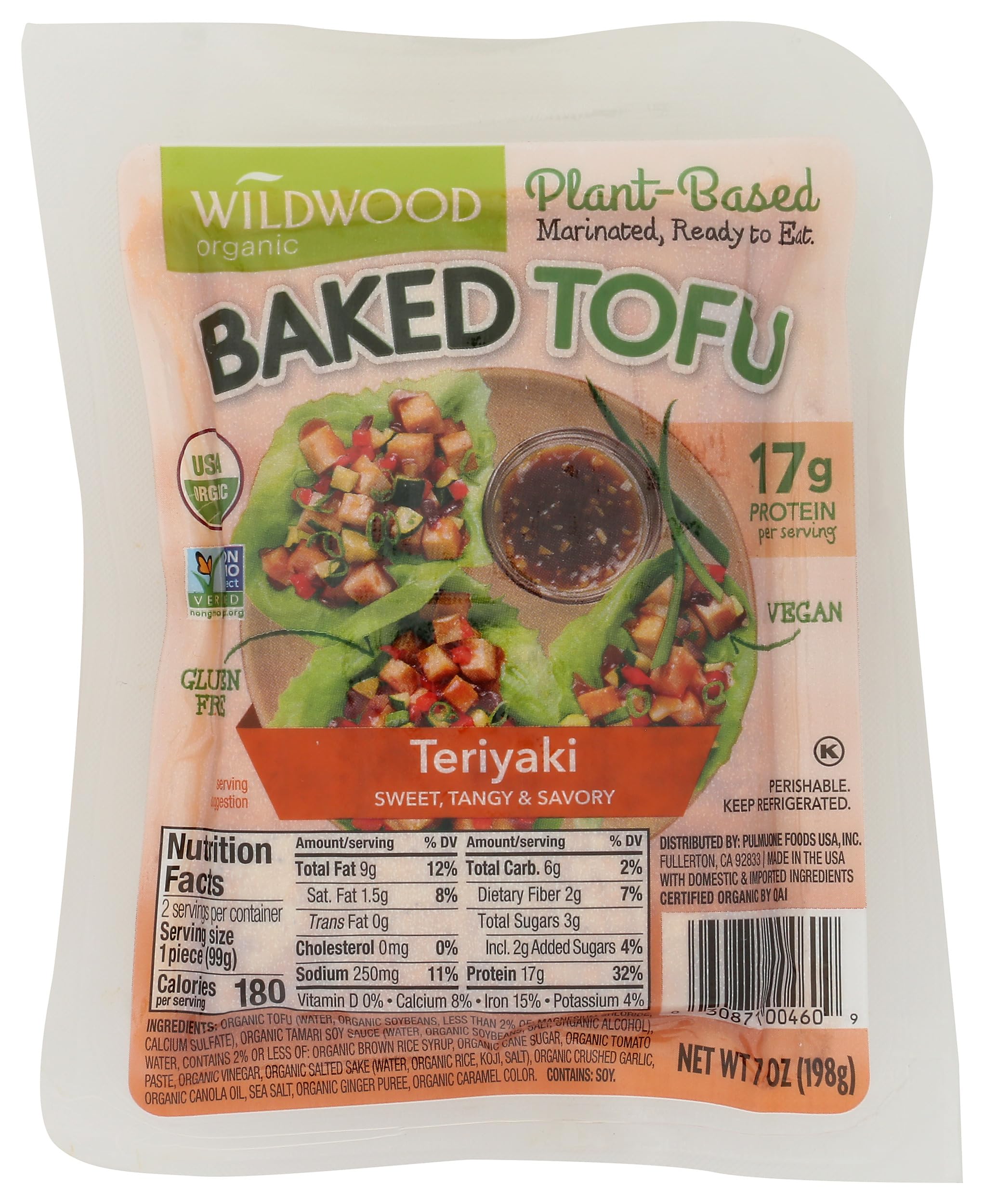 Wildwood, Organic SprouTofu Baked Tofu, Teriyaki, 6 Ounce