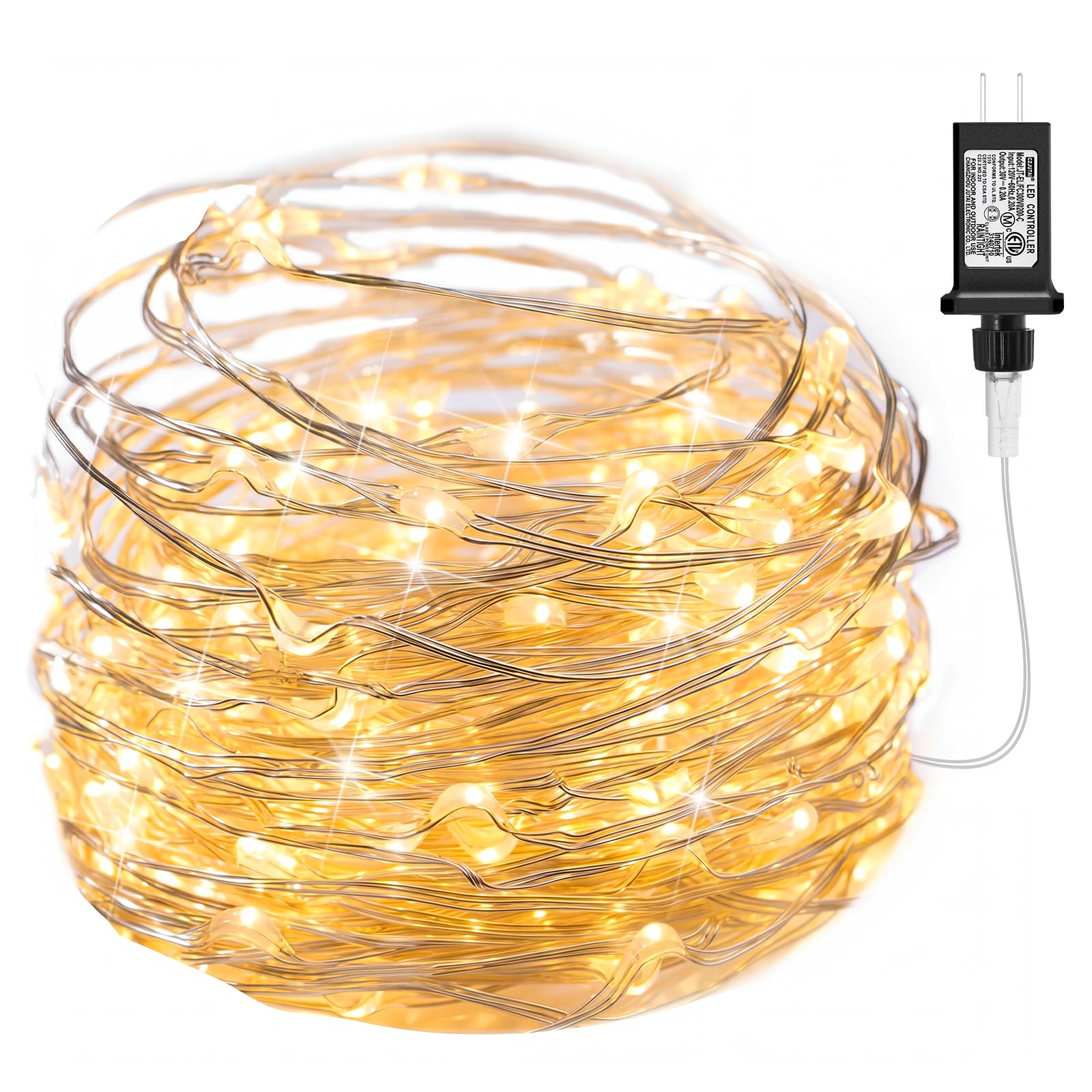 Minetom Fairy Lights Plug in, 33Ft 100LEDs String Lights for Bedroom | Adaptor I