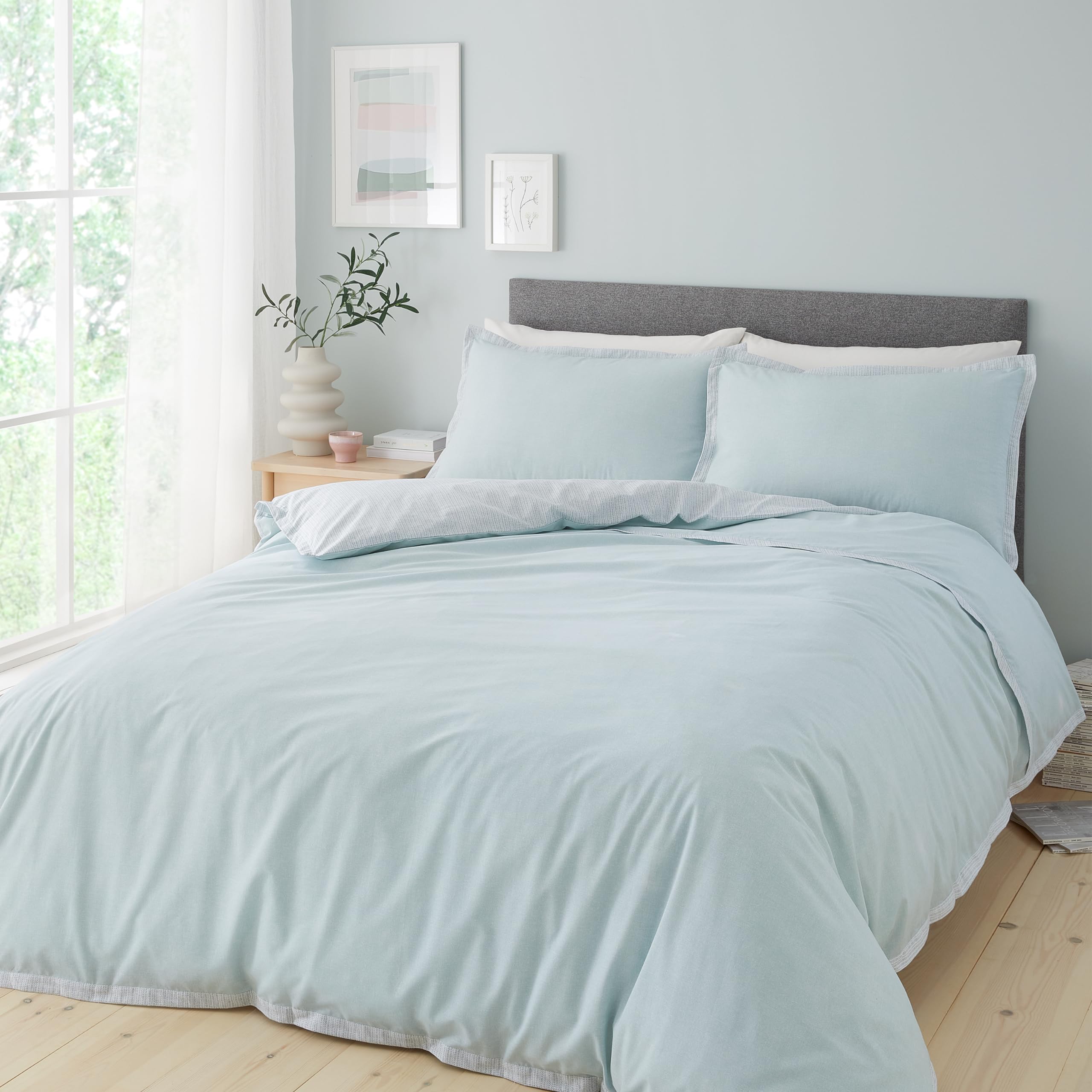 Catherine Lansfield Oslo Double Duvet Cover Set, Blue