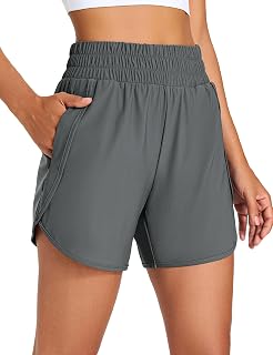 KPSUN Women's Athletic Running Shorts High Waist 5 Inch Quick Dry Lightweight Workout Gym Shorts with Zipper Pockets 2026