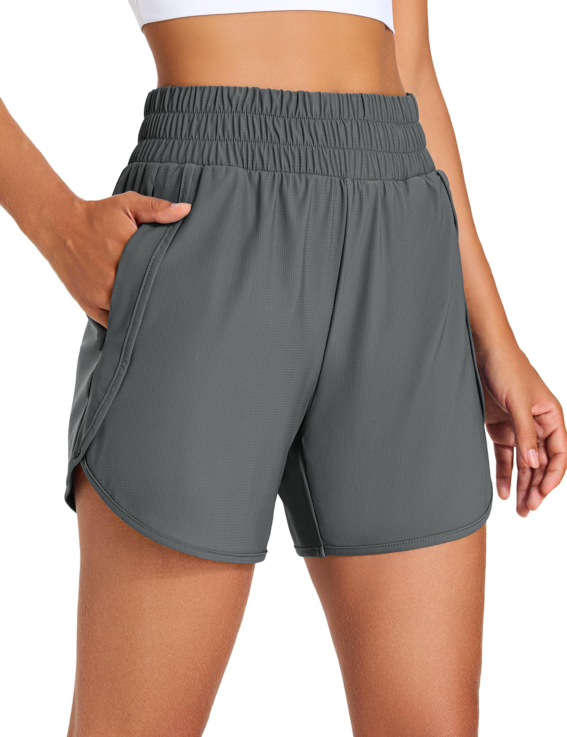 KPSUN Women's Athletic Running Shorts High Waist 5 Inch Quick Dry Lightweight Wo