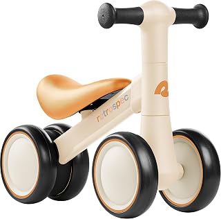Retrospec Cricket Baby Walker Balance Bike with 4 Wheels for Ages 12-24 Months - Toddler Bicycle Toy for 1 Year Old’s - Ride On Toys for Boys & Girls
