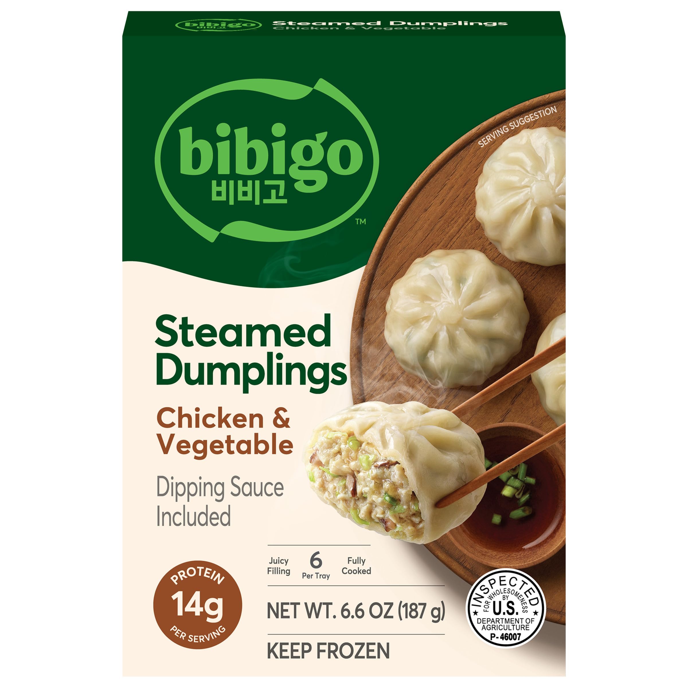 Bibigo Chicken and Vegetable Steamed Dumplings, 6.6 Oz