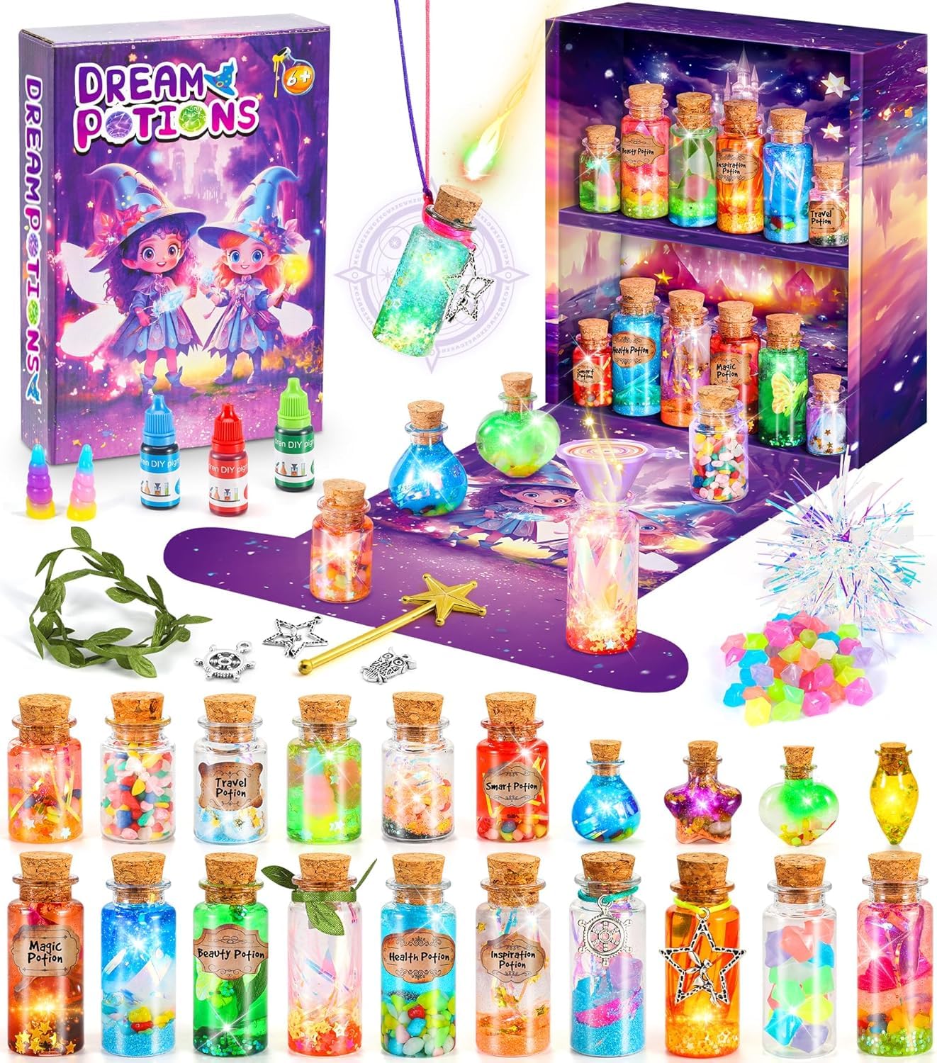 Subtail Potion Making Kit Children with 20-Bottle & Recipe Book, Craft Kits for 