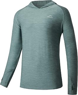 Willit Men's UPF 50+ Sun Protection Hoodie Lightweight Long Sleeve Fishing Shirt Loose Fit Swim Rash Guard