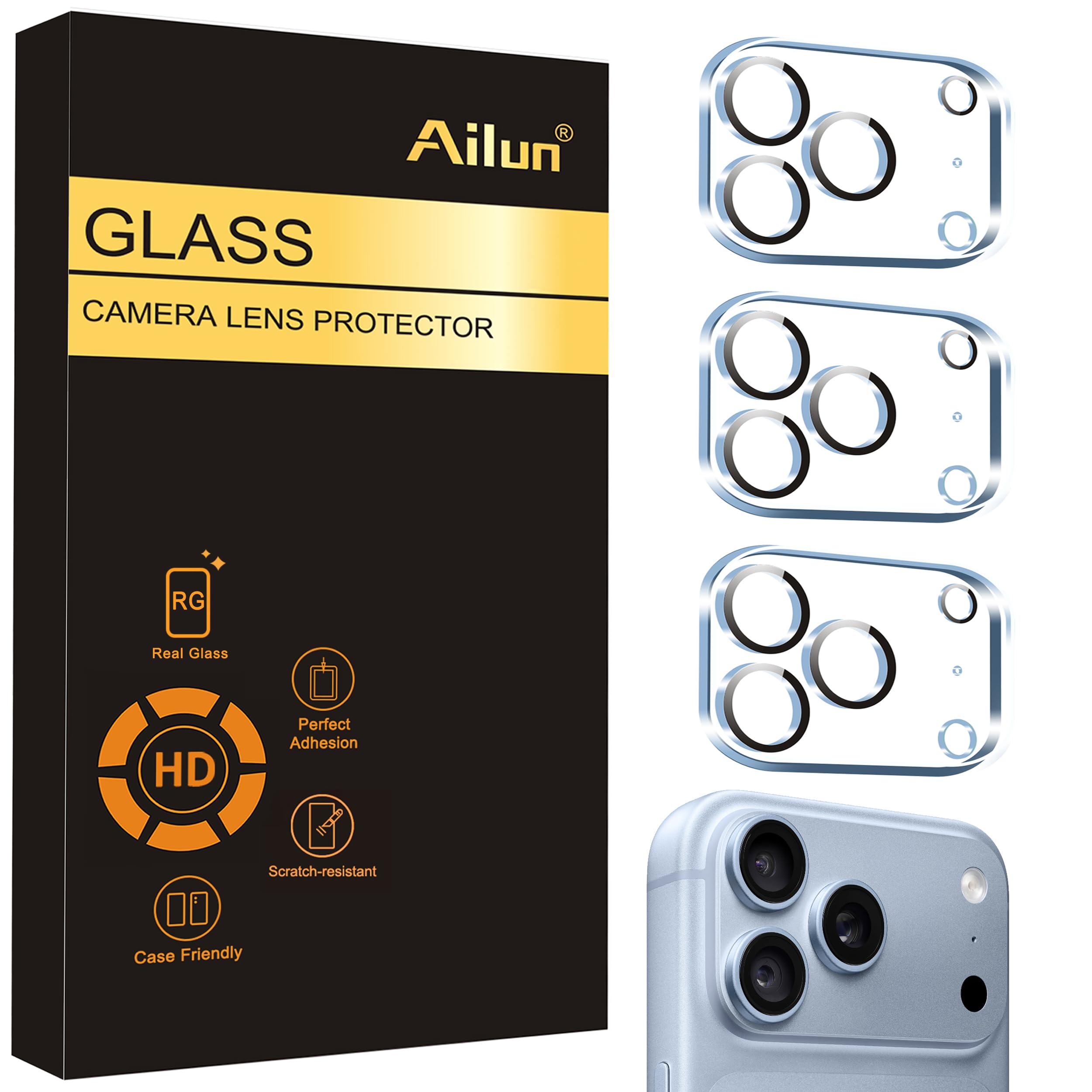 Ailun 3 Pack Camera Lens Protector for iPhone 18 Pro Max | Tempered Glass, Ultra