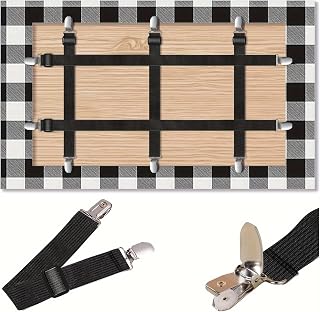 Tablecloth Holder Clips Hidden Strap 5 Pack Adjustable Elastic Picnic Tablecloth Clip Indoor Outdoor Large Clamp for Thick Tables Bench Cover Party