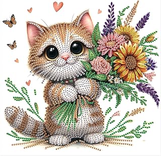 Diamond Painting Kits for Adults, 5D Cat Special Shape Diamond Art Kits for Beginners, Crystal Rhinestone Painting for Home Wall Decor, 12x12 Inch