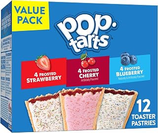 Pop-Tarts Toaster Pastries, Breakfast Foods, Kids Snacks, Value Pack, Fruit Lover's Variety Pack, 20.3oz Box (12 Pop-Tarts)