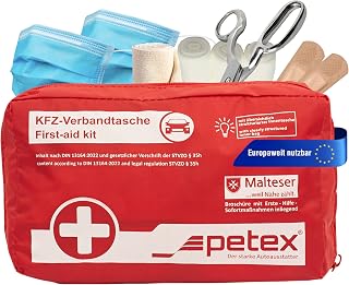 Petex First Aid Bag Contents According to DIN 13164, Red