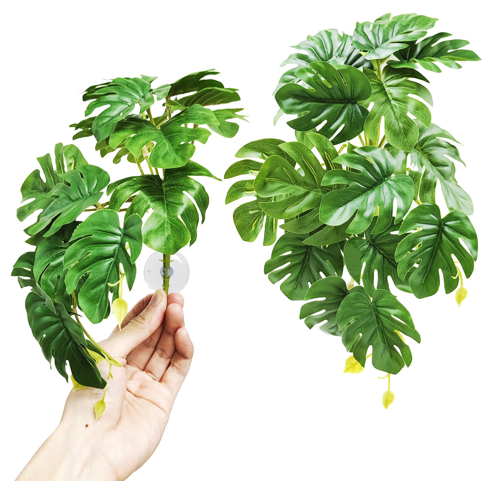 Woyrise Reptile Plants for Terrarium, Artificial Hanging Plants with Suction Cup