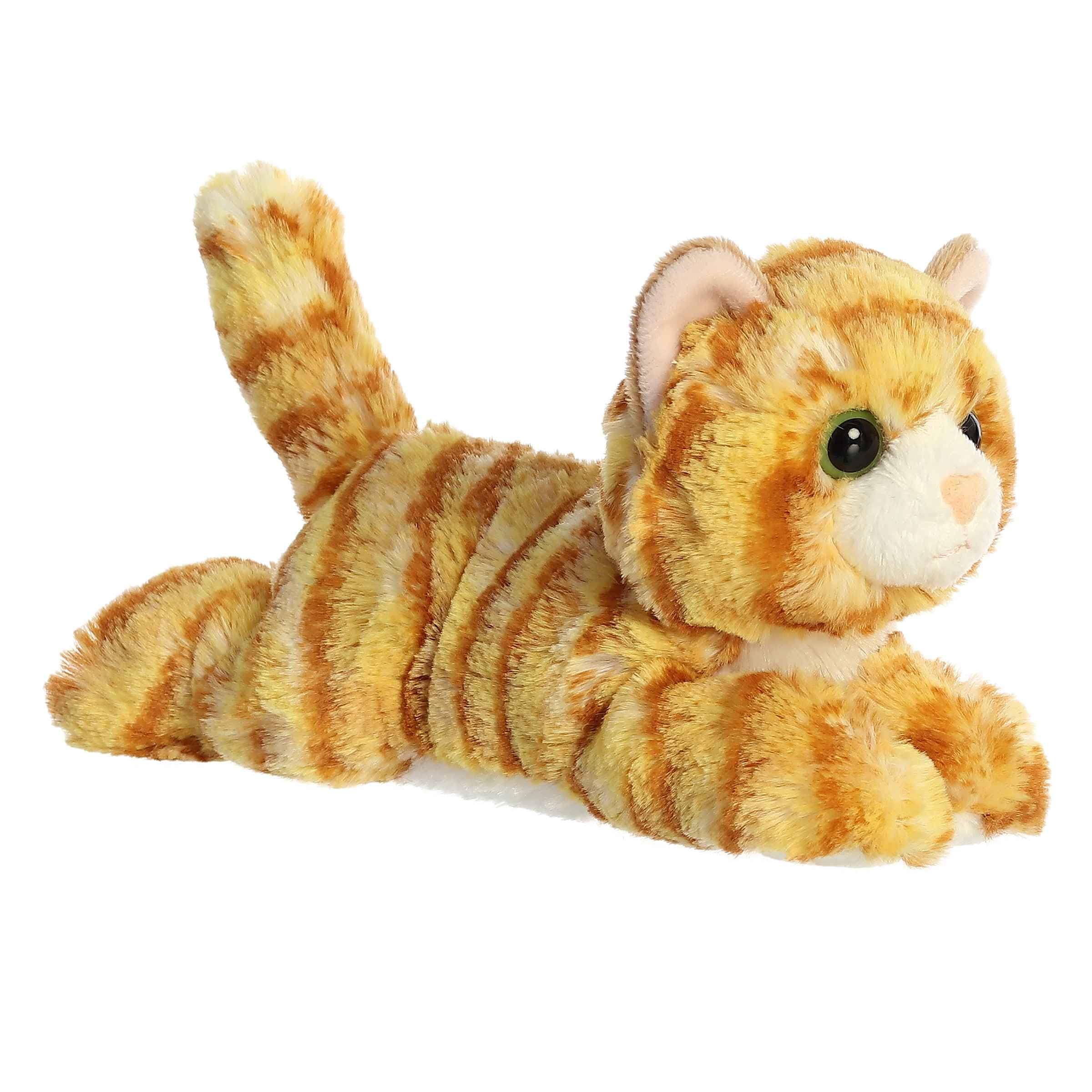 Aurora Mini Flopsie 8" Ginger Cat Adorable Stuffed Animal | Compact tummy-lying 