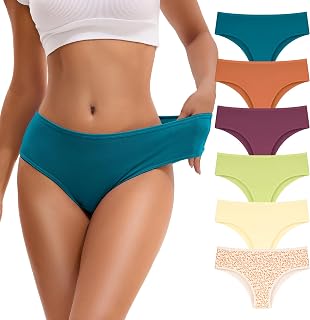 INNERSY Women's Cotton Underwear Cheeky Hipster Panties 6-Pack