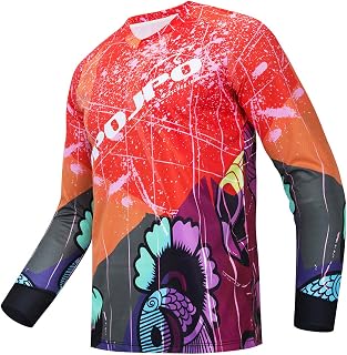 JPOJPO Men's Cycling Jersey MTB Downhill Shirt Long Sleeve Motorcycle Breathable S-4XL